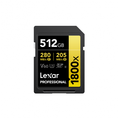 Atminties kortelė Lexar SDXC 1800x 512GB