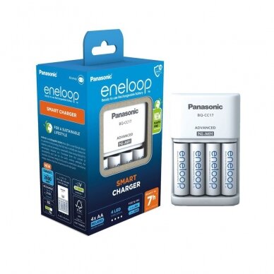 Kroviklis Panasonic Eneloop BQ-CC17 + 4x HR6/AA Eneloop 2000mAh