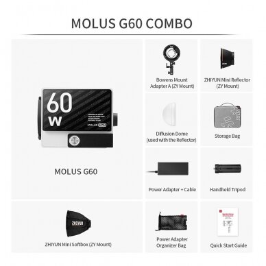 Šviestuvas Zhiyun LED Molus G60 Combo