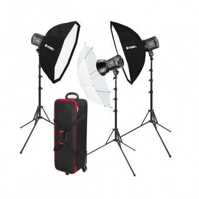 Šviestuvų komplektas Fomei LED 100/100/100BS Softbox Kit